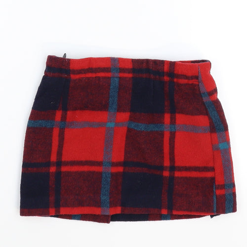 NEXT Girls Red Check  Mini Skirt Size 4 Years