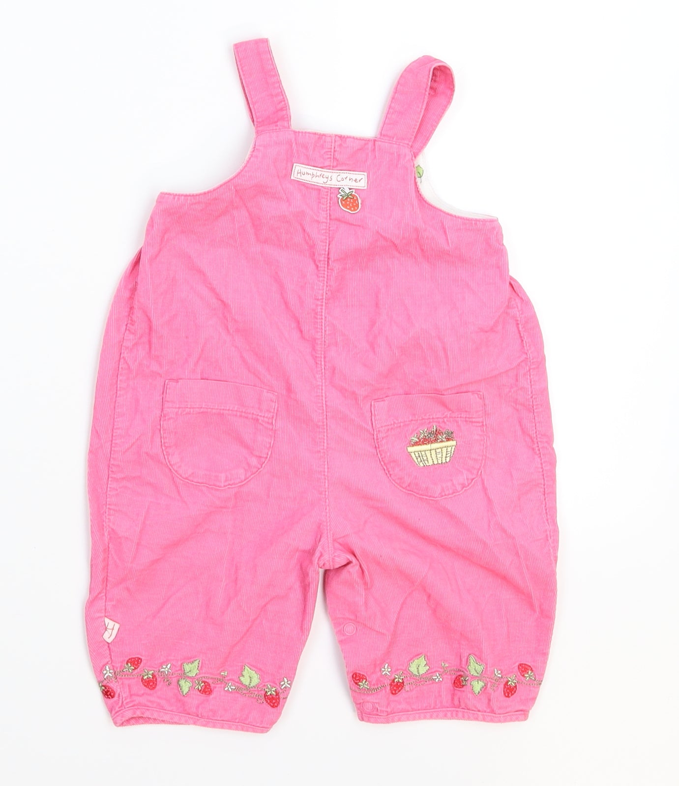 Preworn Girls Pink  Corduroy Babygrow One-Piece Size 0-3 Months