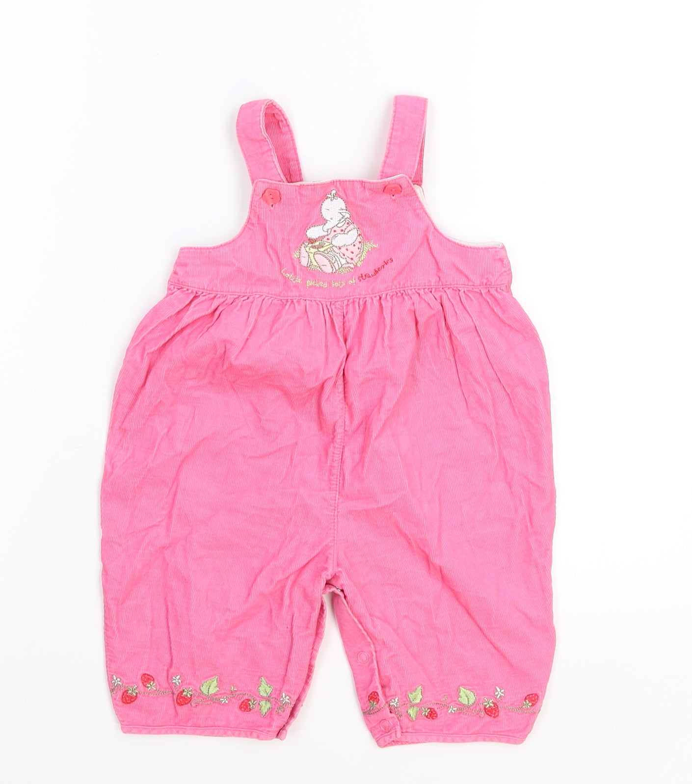 Preworn Girls Pink  Corduroy Babygrow One-Piece Size 0-3 Months