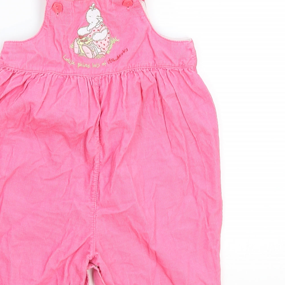 Preworn Girls Pink  Corduroy Babygrow One-Piece Size 0-3 Months