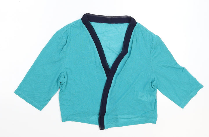 Per Una Womens Green  Knit Cardigan Jumper Size 12