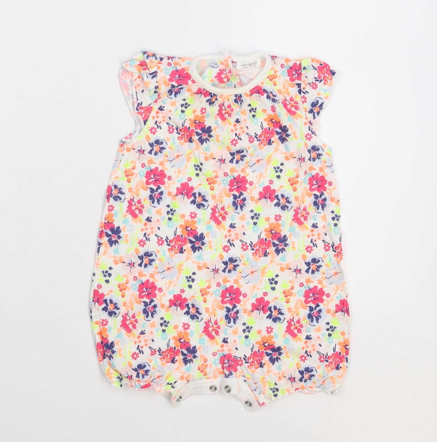 NEXT Baby White Floral  Babygrow One-Piece Size 6-9 Months