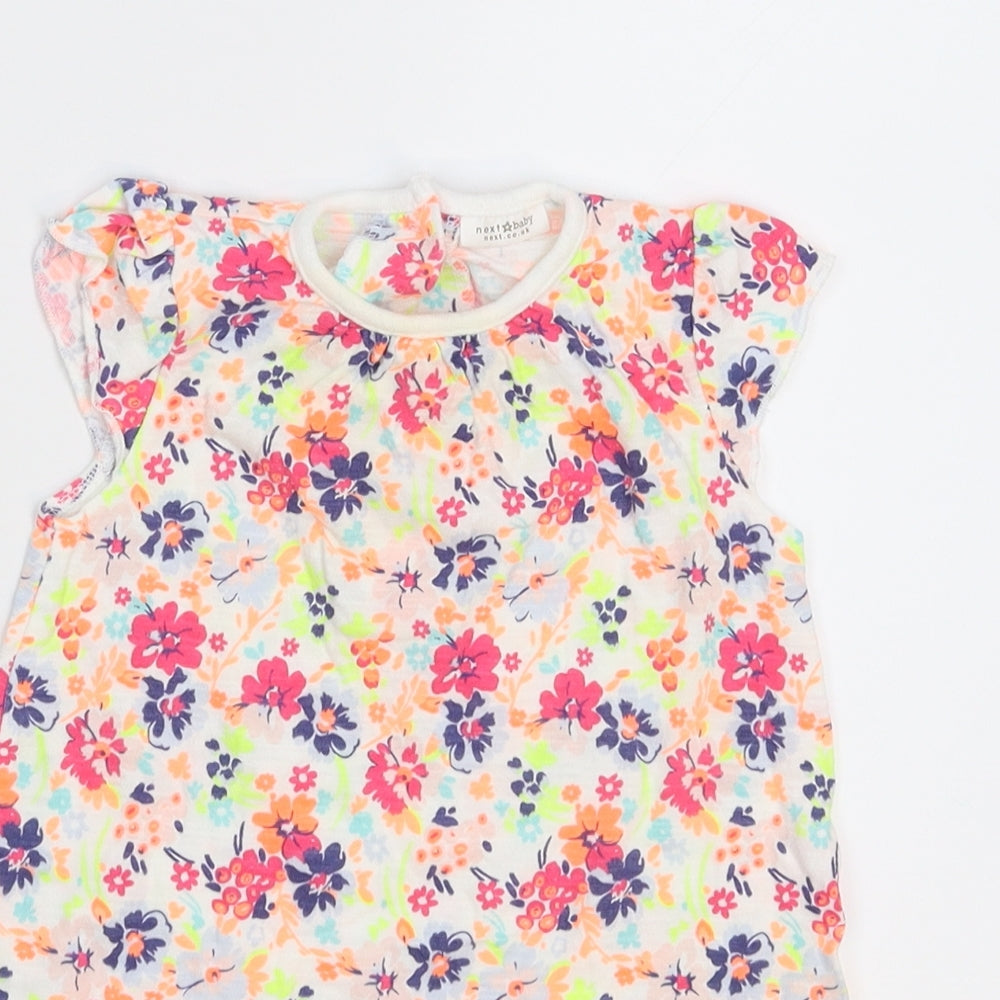 NEXT Baby White Floral  Babygrow One-Piece Size 6-9 Months
