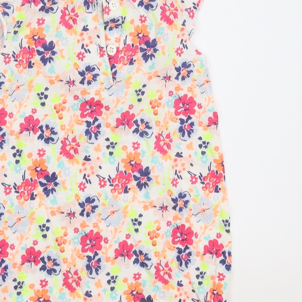 NEXT Baby White Floral  Babygrow One-Piece Size 6-9 Months