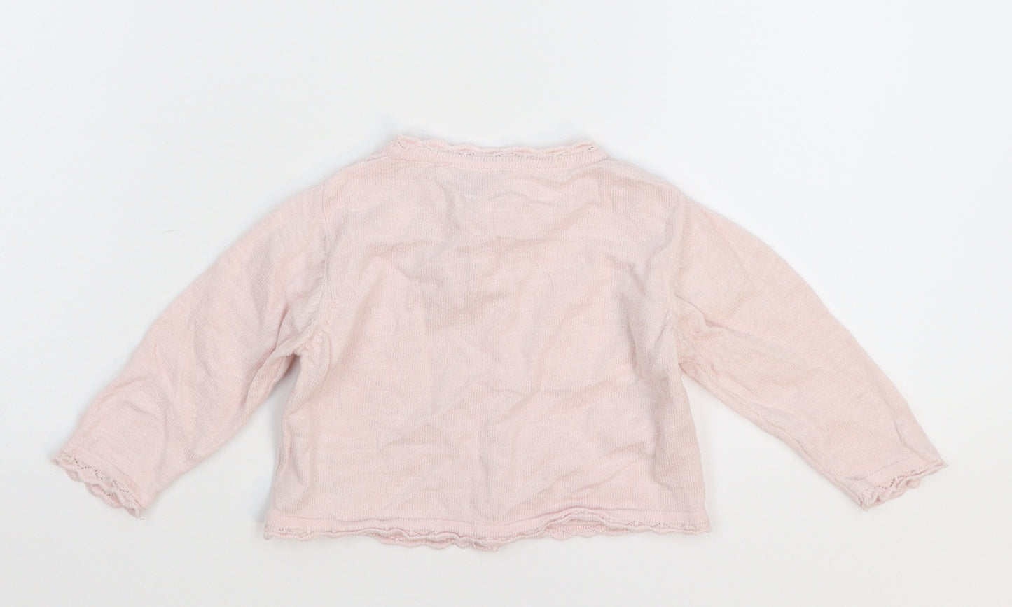 NEXT Girls Pink  Knit Cardigan Jumper Size 3-6 Months