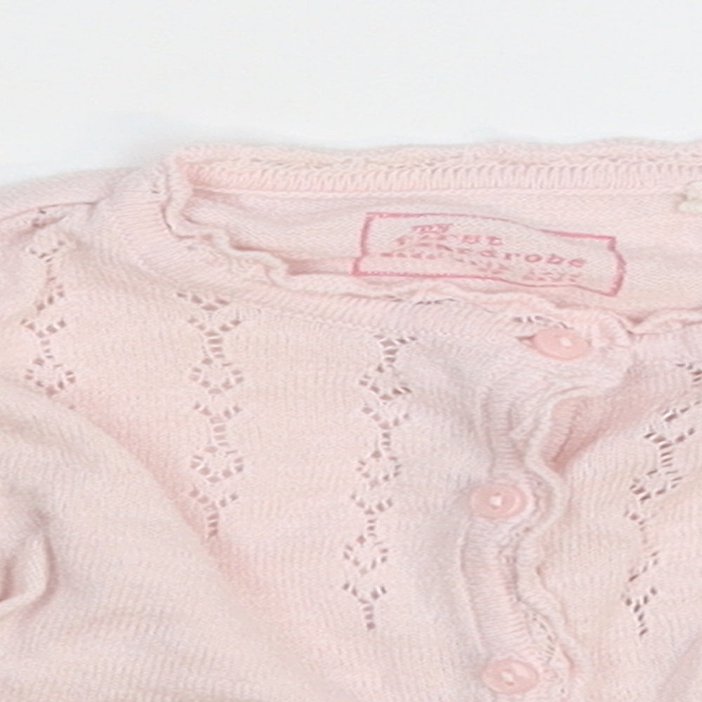 NEXT Girls Pink  Knit Cardigan Jumper Size 3-6 Months