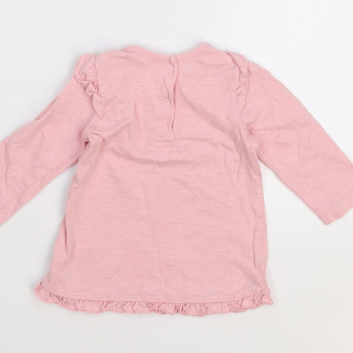 George Girls Pink   Basic T-Shirt Size 3-6 Months  - Bambi