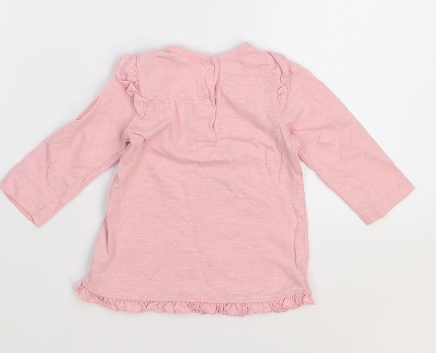 George Girls Pink   Basic T-Shirt Size 3-6 Months  - Bambi