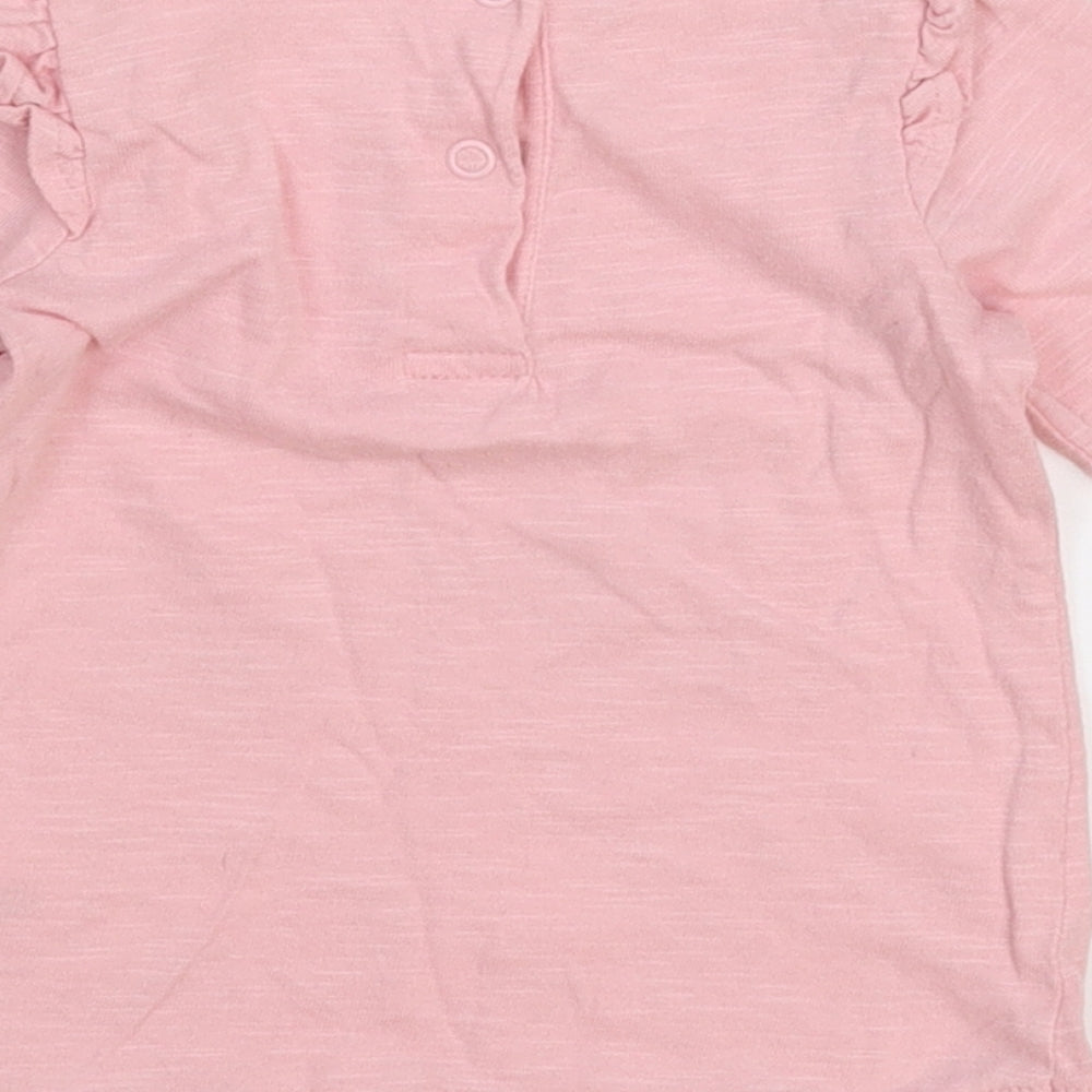 George Girls Pink   Basic T-Shirt Size 3-6 Months  - Bambi