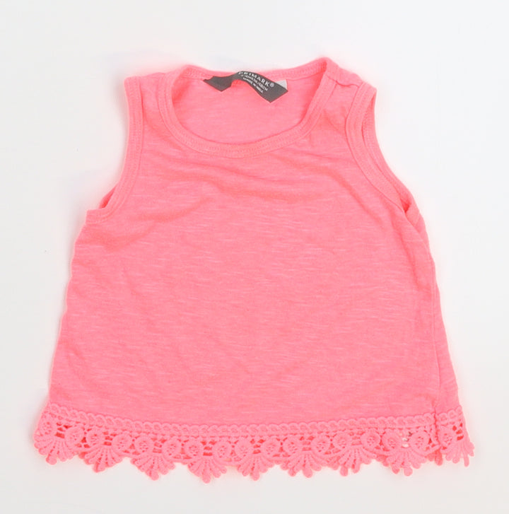 Primark Girls Pink Basic T-Shirt Size 3-6 Months