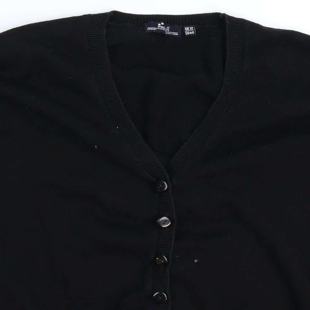 Premier Womens Black  Knit Cardigan Jumper Size 12