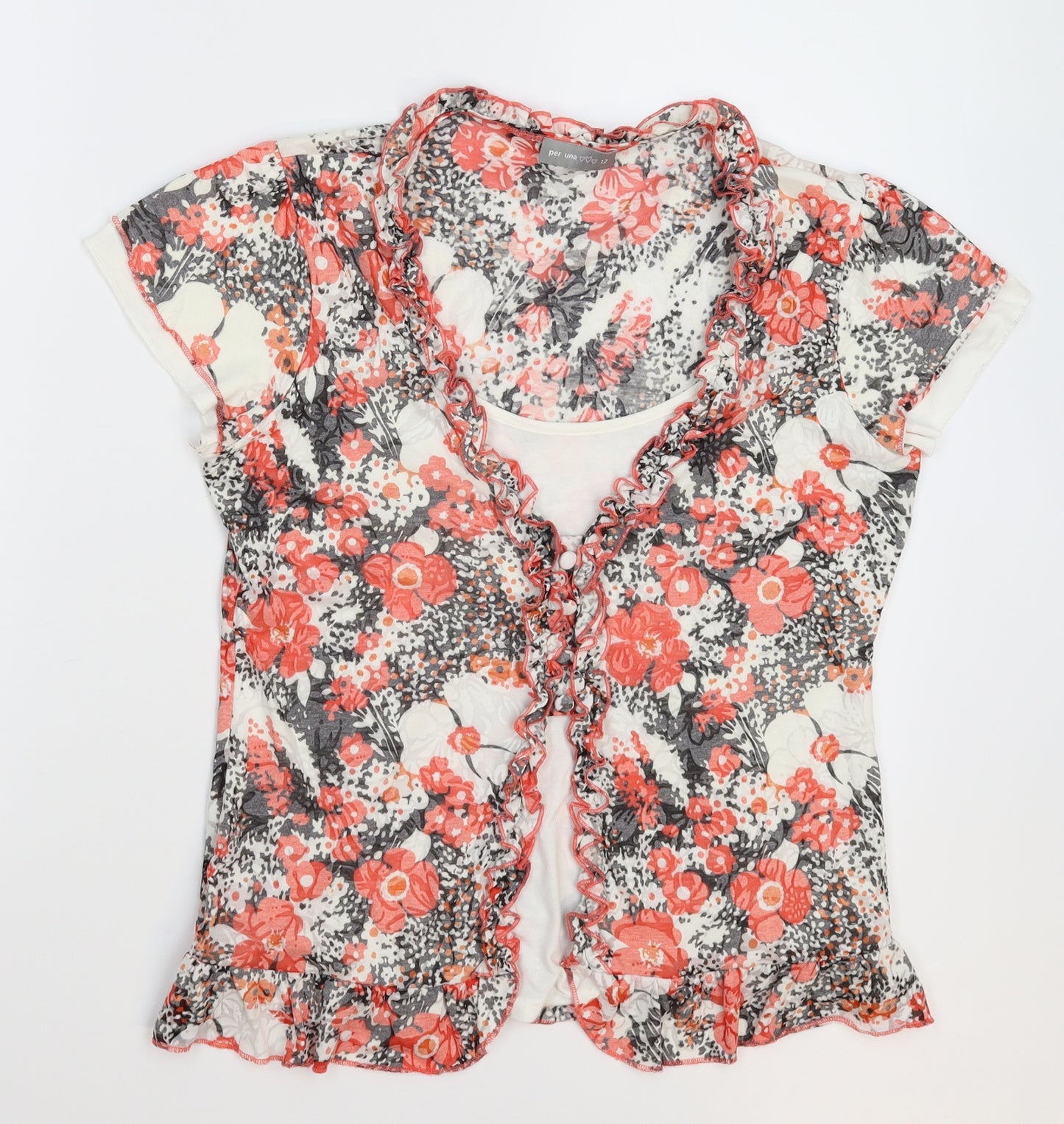 Per Una Womens Multicoloured Floral  Basic T-Shirt Size 12