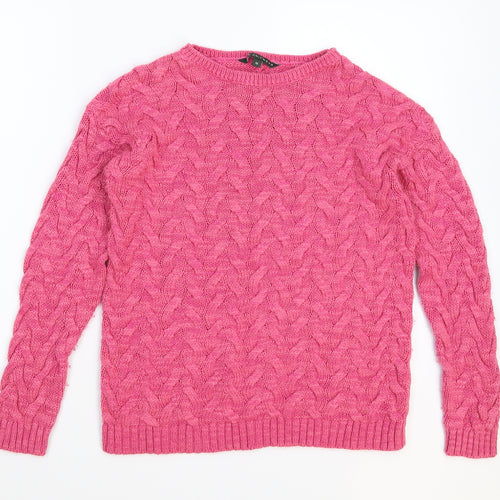 Bonmarché Womens Pink  Knit Pullover Jumper Size 10