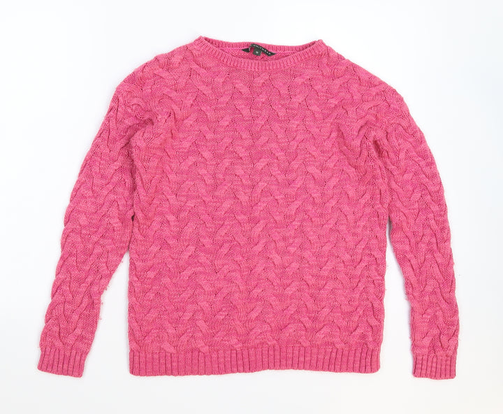 Bonmarché Womens Pink  Knit Pullover Jumper Size 10