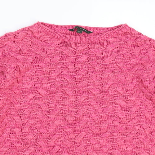 Bonmarché Womens Pink  Knit Pullover Jumper Size 10