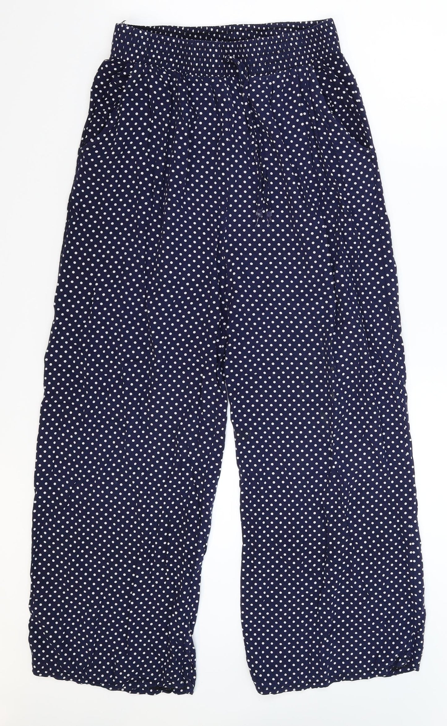 Preworn Womens Blue Polka Dot  Sweatpants Trousers Size L L25 in