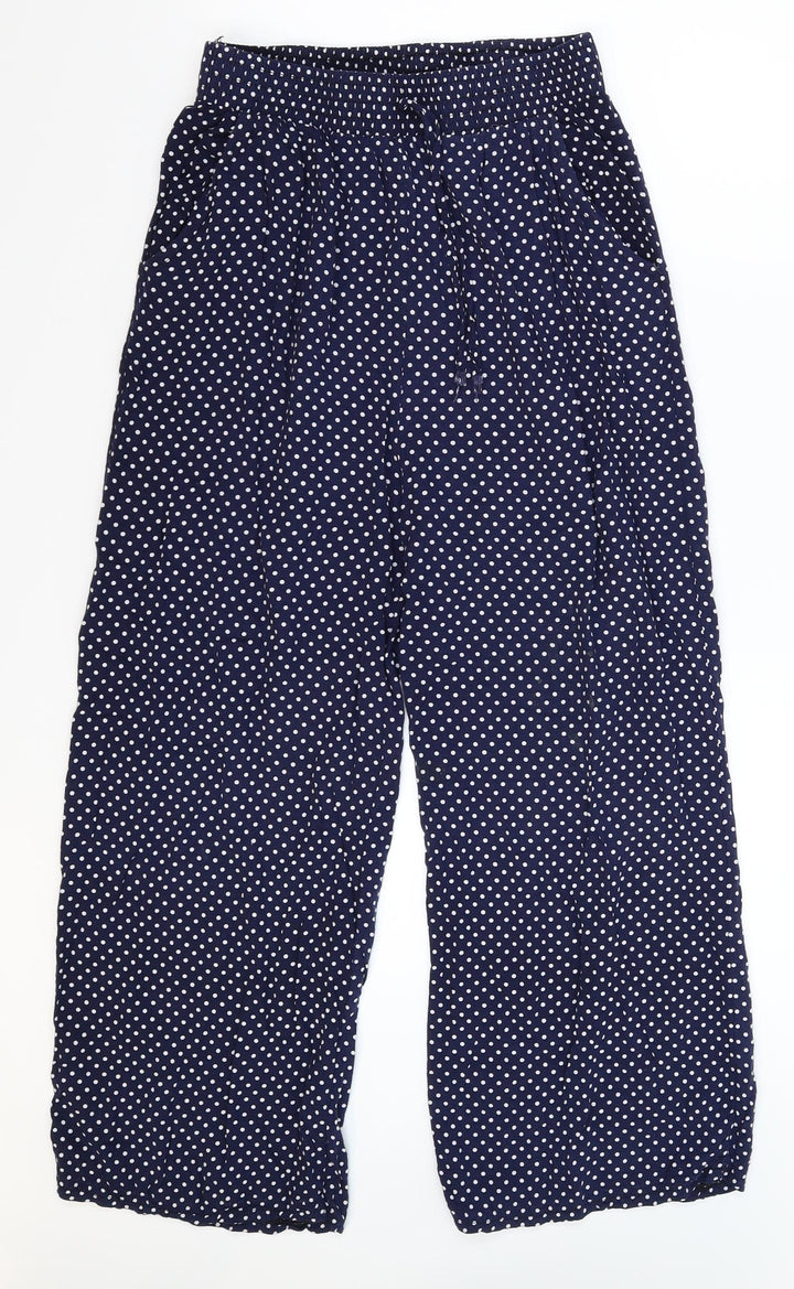 Preworn Womens Blue Polka Dot  Sweatpants Trousers Size L L25 in