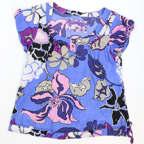 NEXT Womens Blue Floral  Basic T-Shirt Size 12
