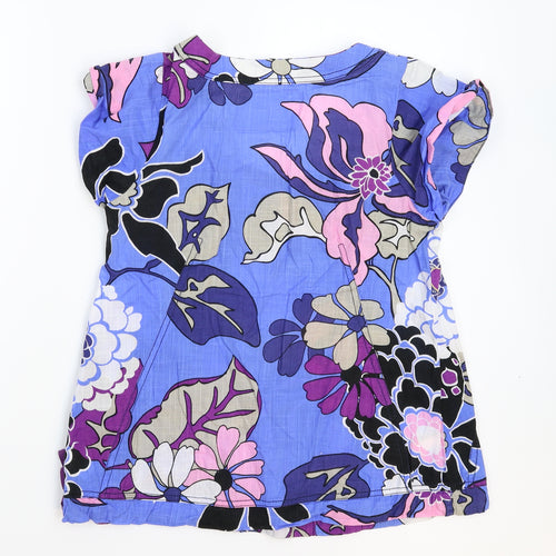 NEXT Womens Blue Floral  Basic T-Shirt Size 12