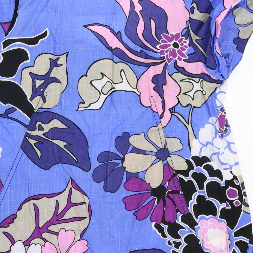 NEXT Womens Blue Floral  Basic T-Shirt Size 12