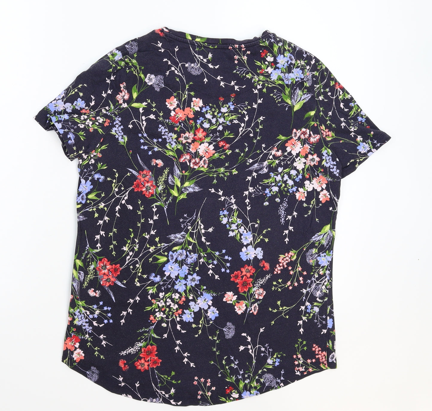 Marks and Spencer Womens Blue Floral  Basic T-Shirt Size 10