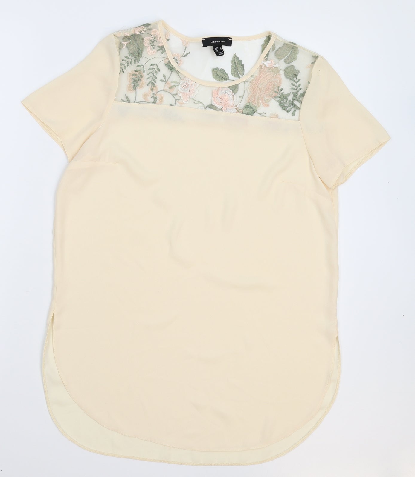 Atmosphere Womens Beige Floral  Basic Blouse Size 10