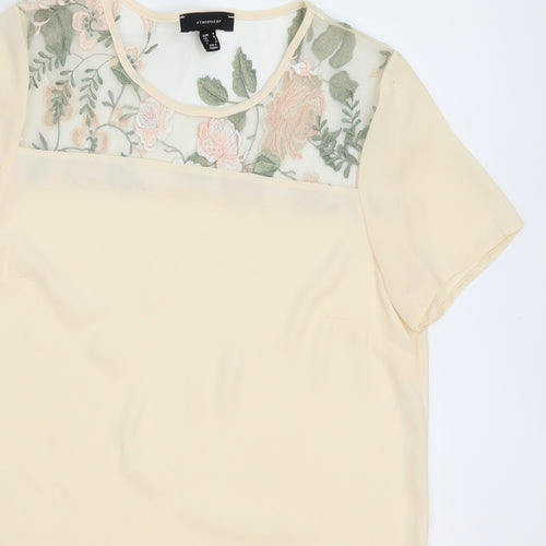 Atmosphere Womens Beige Floral  Basic Blouse Size 10