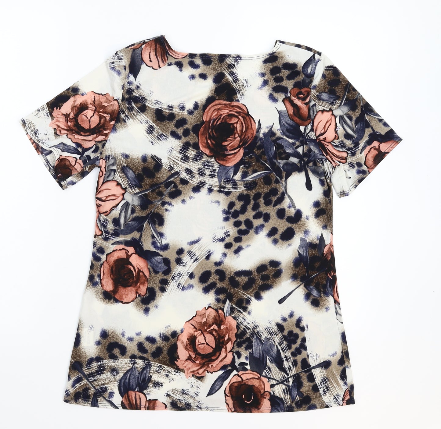 Saloos Womens Multicoloured Floral  Basic T-Shirt Size 12