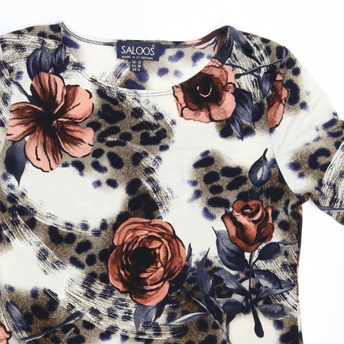 Saloos Womens Multicoloured Floral  Basic T-Shirt Size 12