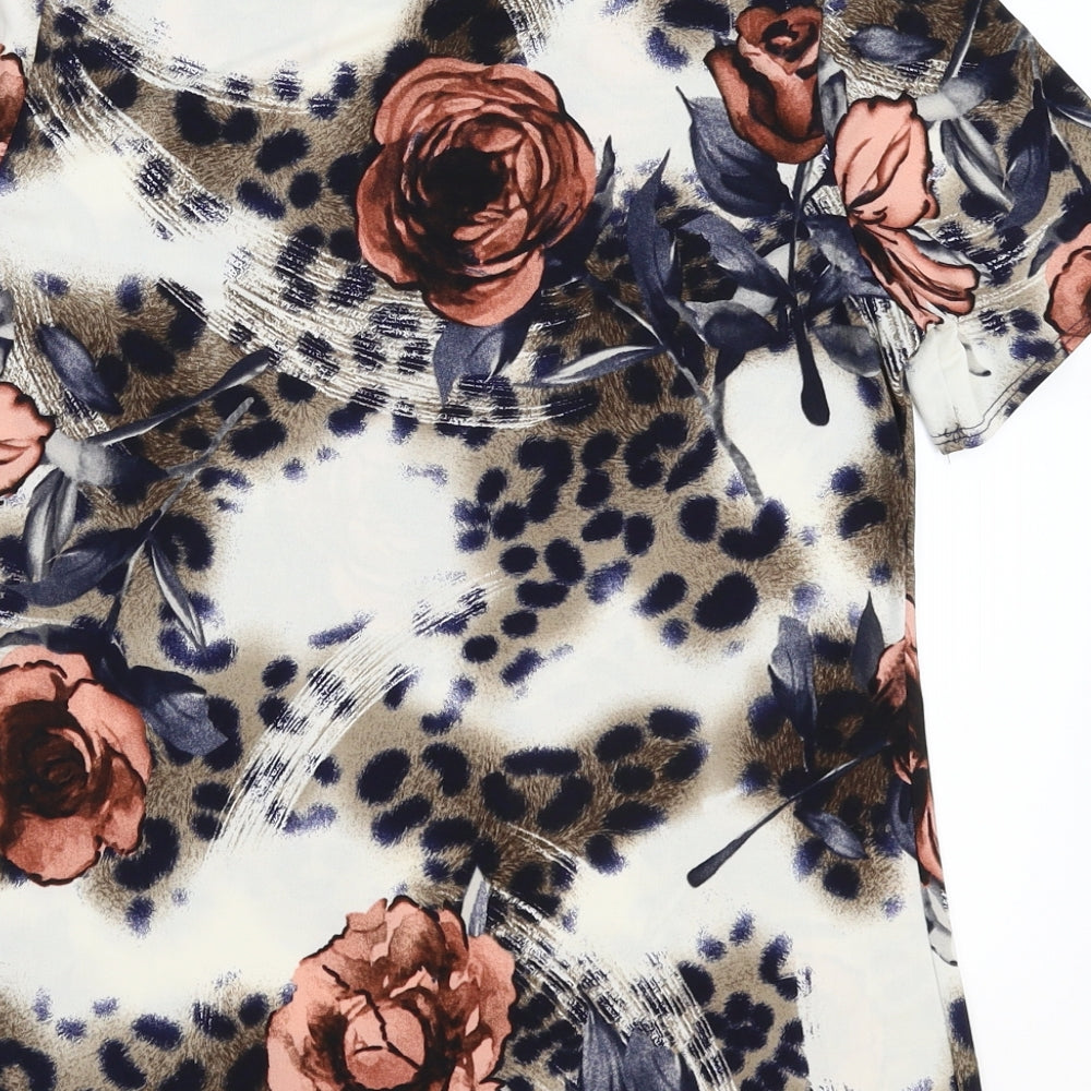 Saloos Womens Multicoloured Floral  Basic T-Shirt Size 12