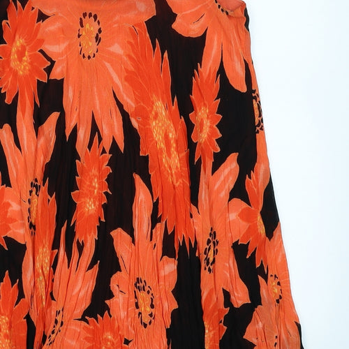 Together Womens Black Floral  Basic T-Shirt Size 10