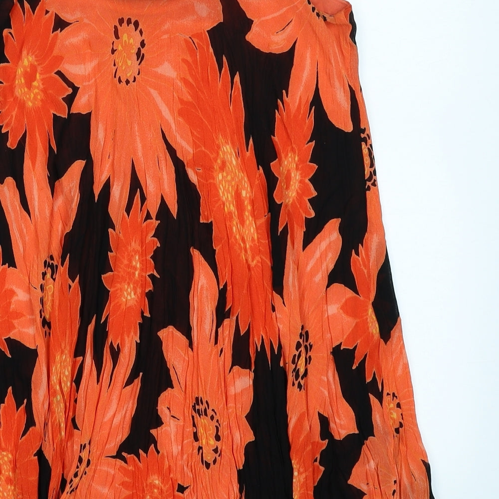 Together Womens Black Floral  Basic T-Shirt Size 10