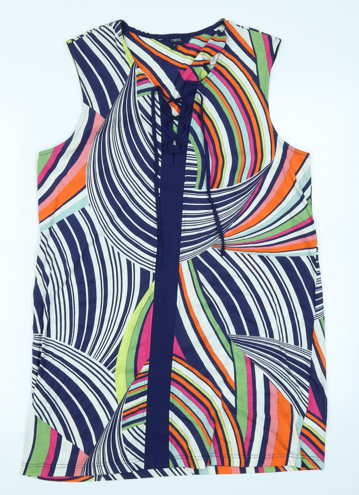 NEXT Womens Blue Striped  Basic Tank Size 12