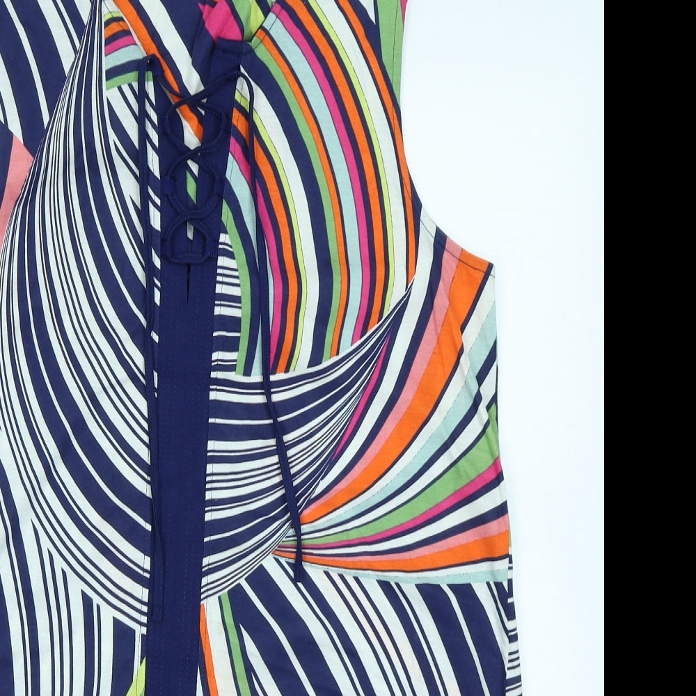NEXT Womens Blue Striped  Basic Tank Size 12