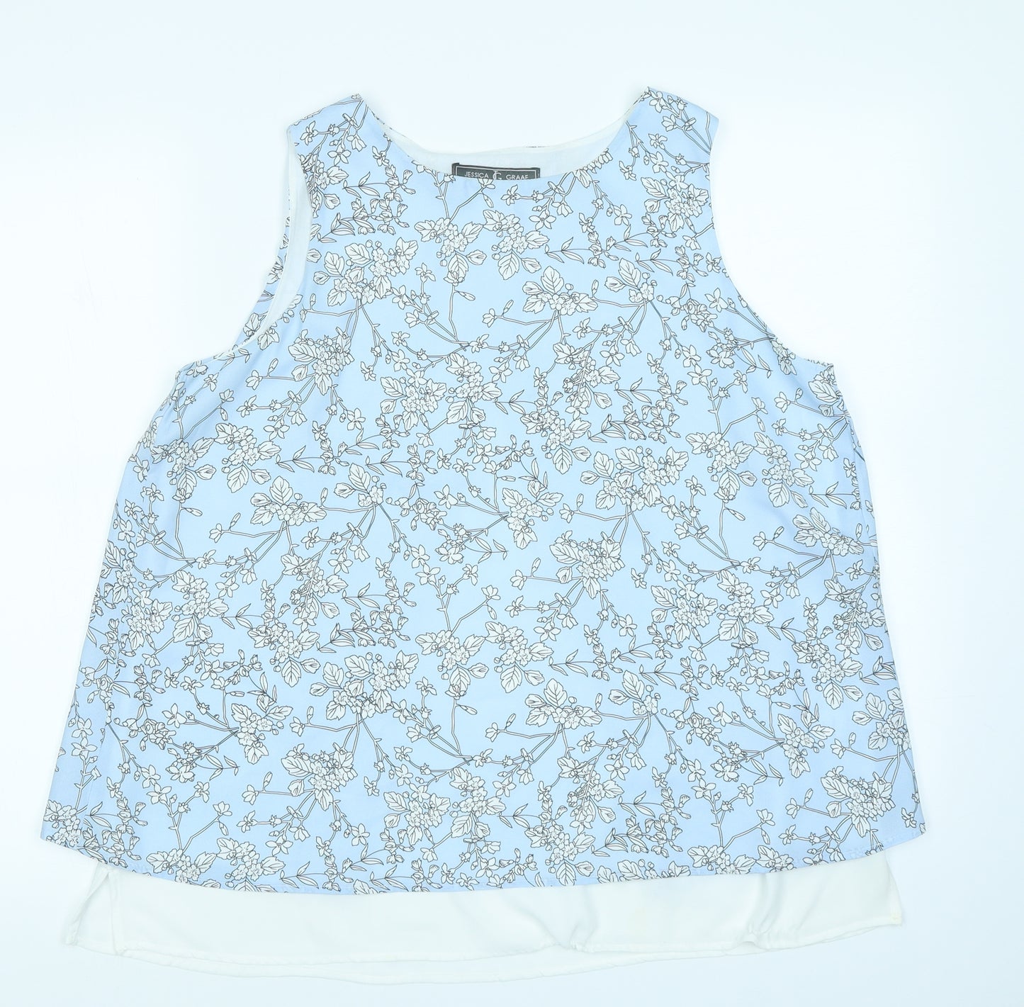 Jessica Graaf Womens Blue Floral  Basic Blouse Size S