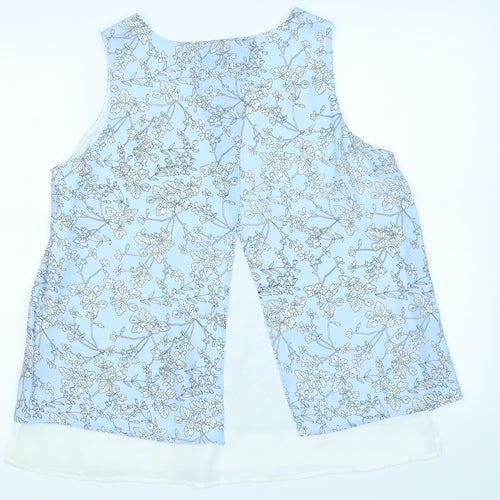 Jessica Graaf Womens Blue Floral  Basic Blouse Size S