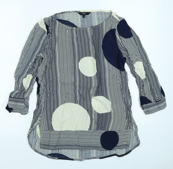 NEXT Womens Blue Striped Basic Blouse Size 10
