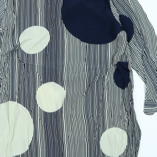 NEXT Womens Blue Striped  Basic Blouse Size 10