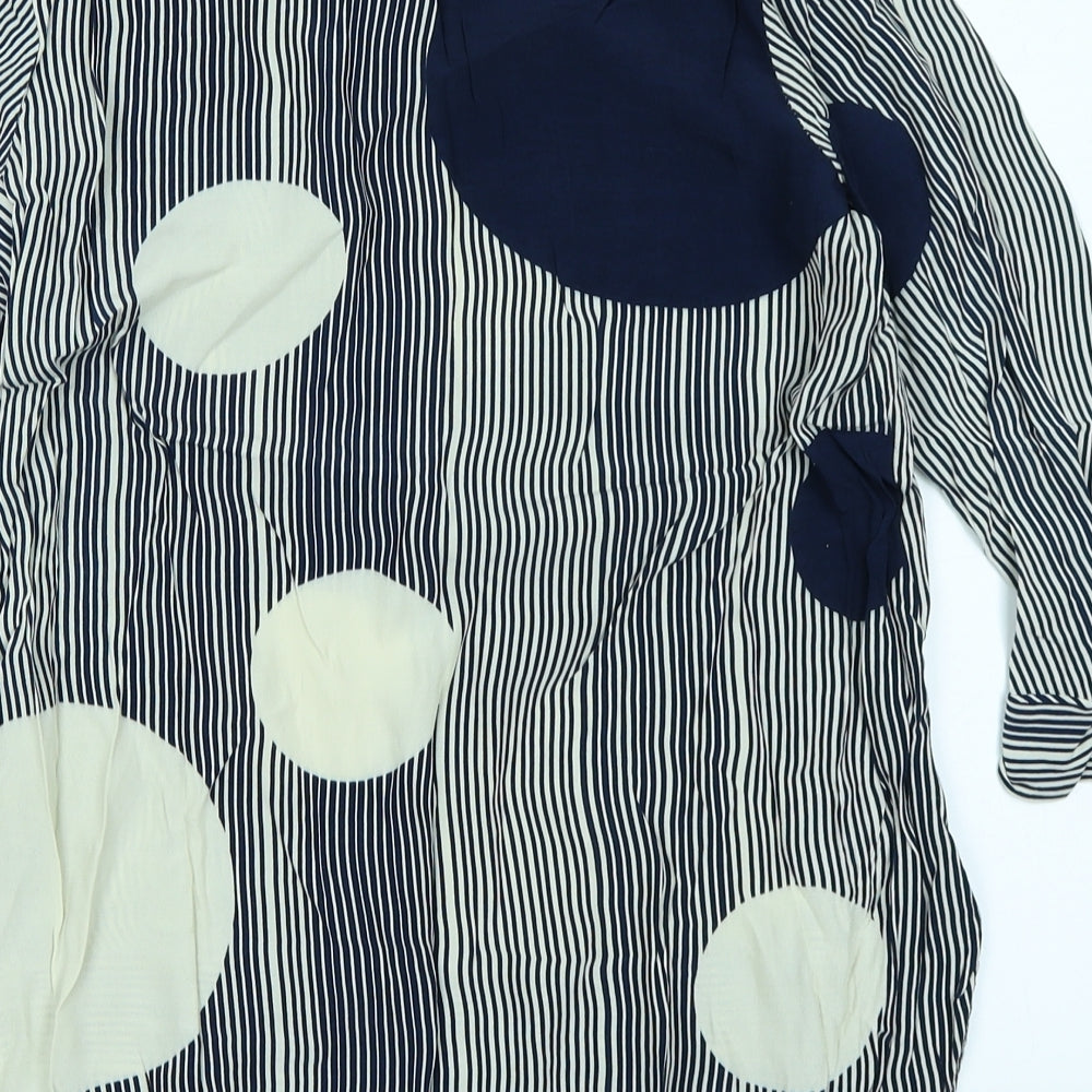 NEXT Womens Blue Striped  Basic Blouse Size 10
