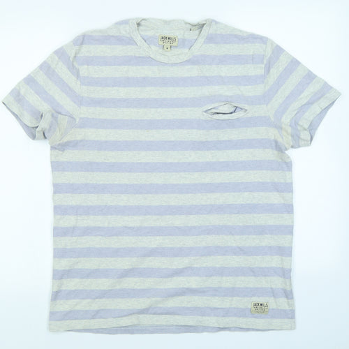 Jack Wills Mens Purple Striped   T-Shirt Size M