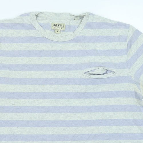 Jack Wills Mens Purple Striped   T-Shirt Size M