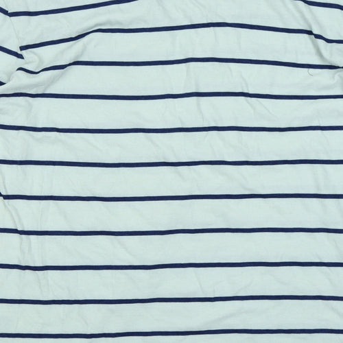 All Saints Mens Blue Striped   T-Shirt Size L