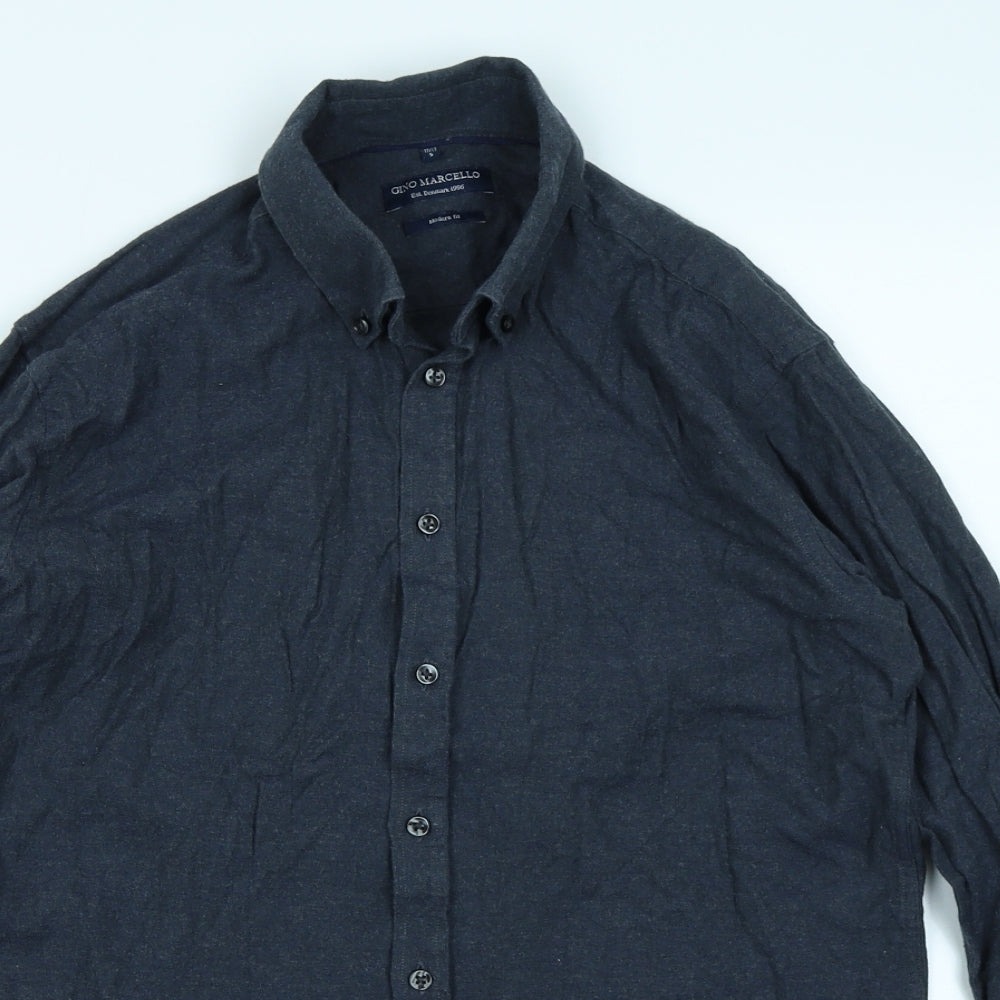 Gino Marcello Mens Blue    Dress Shirt Size S