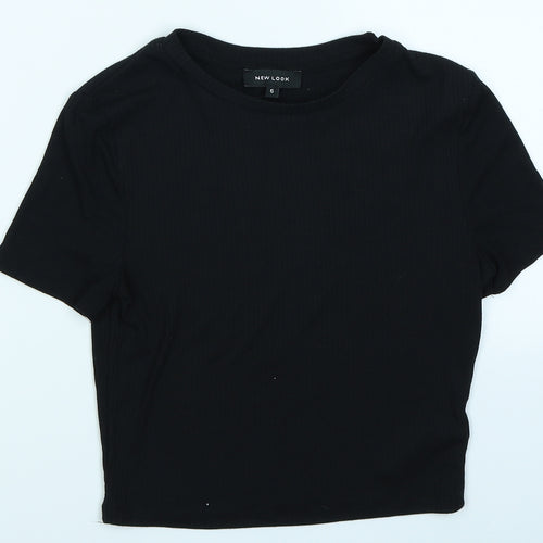 New Look Womens Black   Cropped T-Shirt Size 8