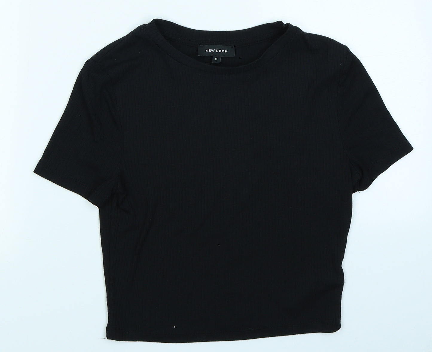 New Look Womens Black   Cropped T-Shirt Size 8