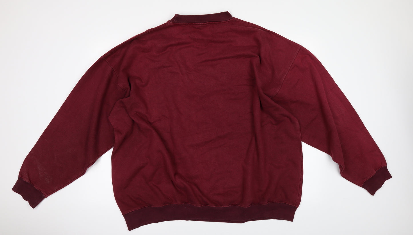 Workforce Mens Red   Pullover Sweatshirt Size 2XL