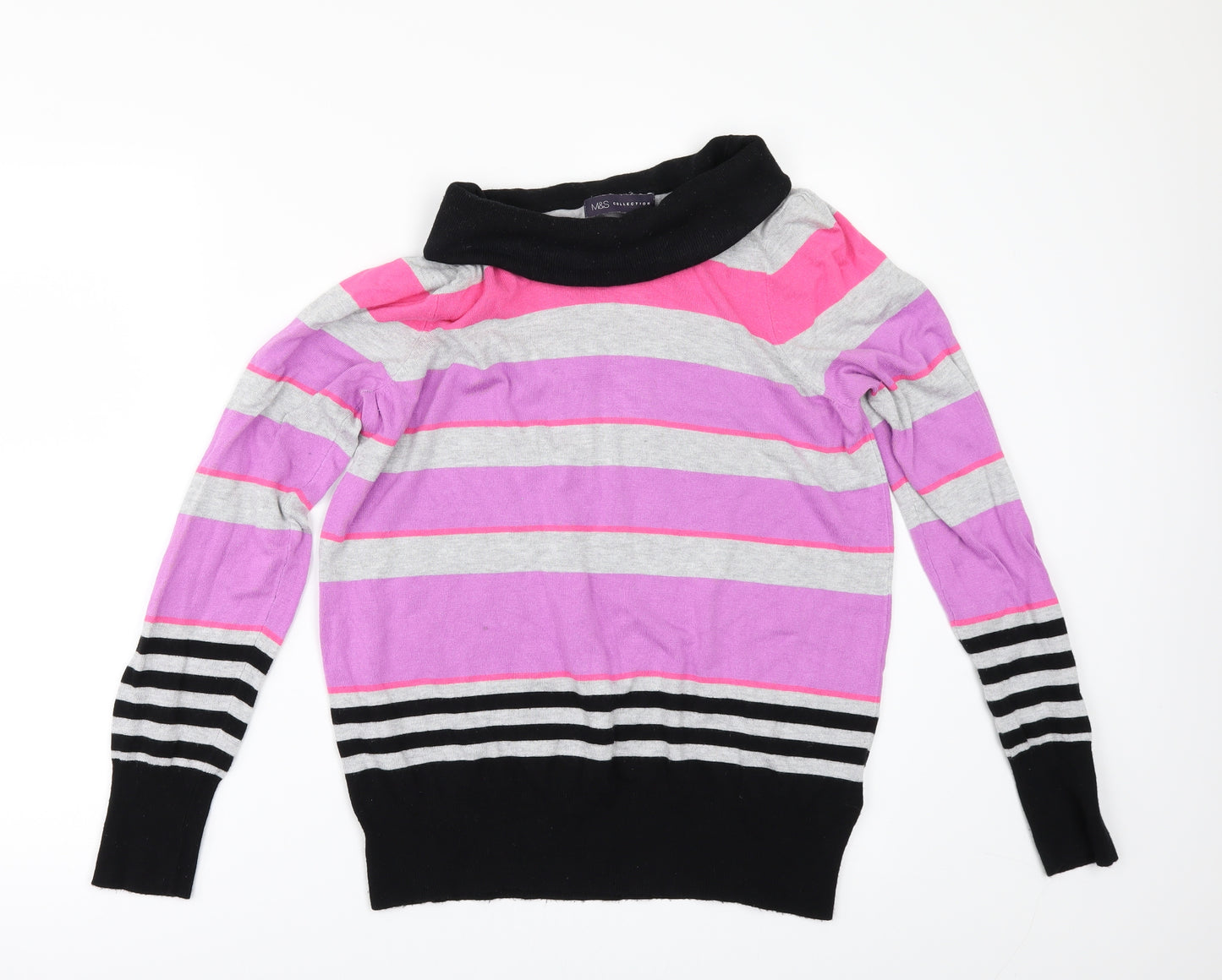 Marks and Spencer Womens Multicoloured Striped  Pullover Jumper Size 16