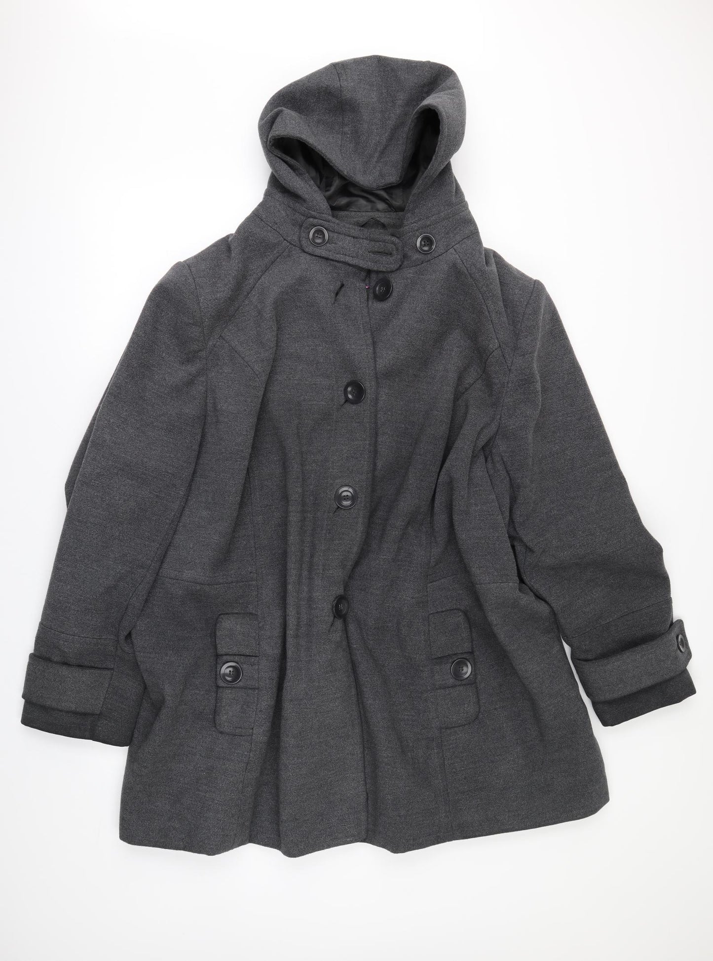 Evans Womens Grey   Pea Coat Jacket Size 32