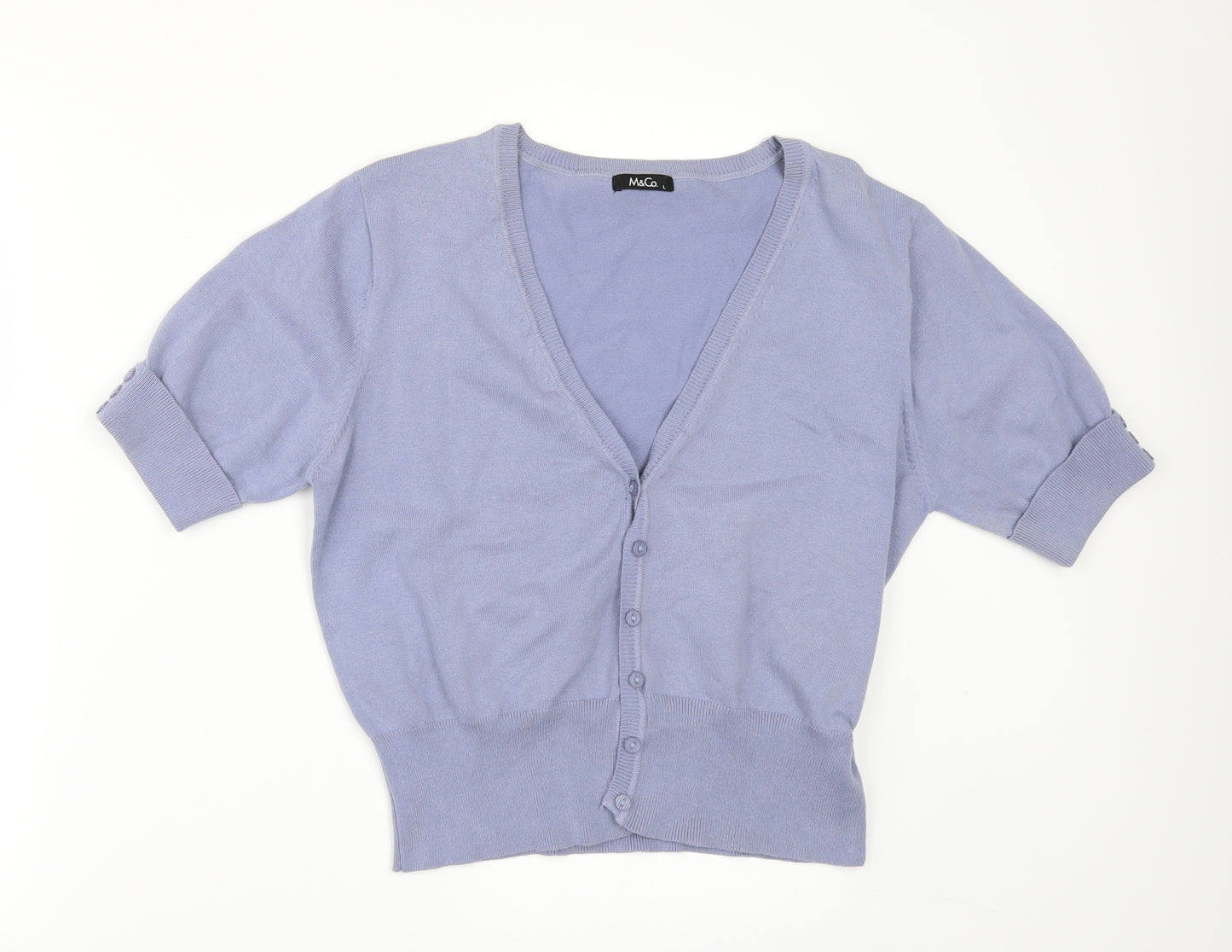 M&Co Womens Blue   Cardigan Jumper Size L