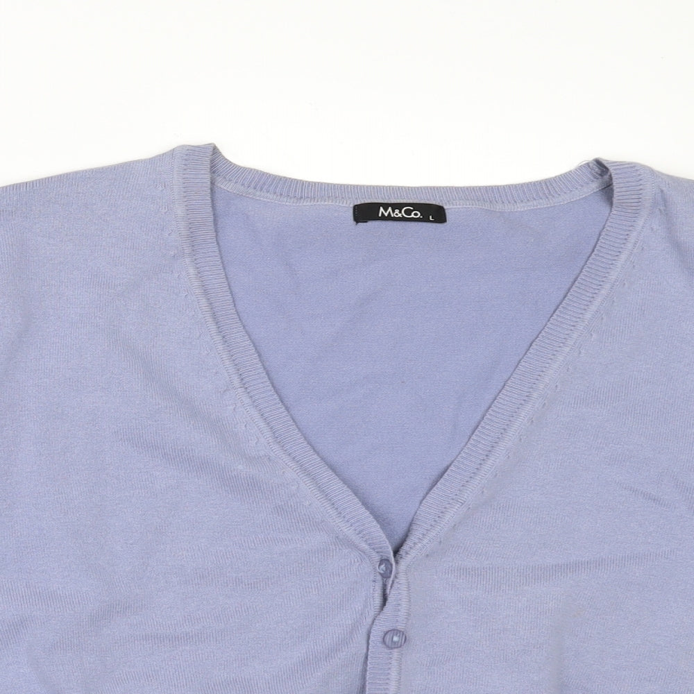 M&Co Womens Blue   Cardigan Jumper Size L